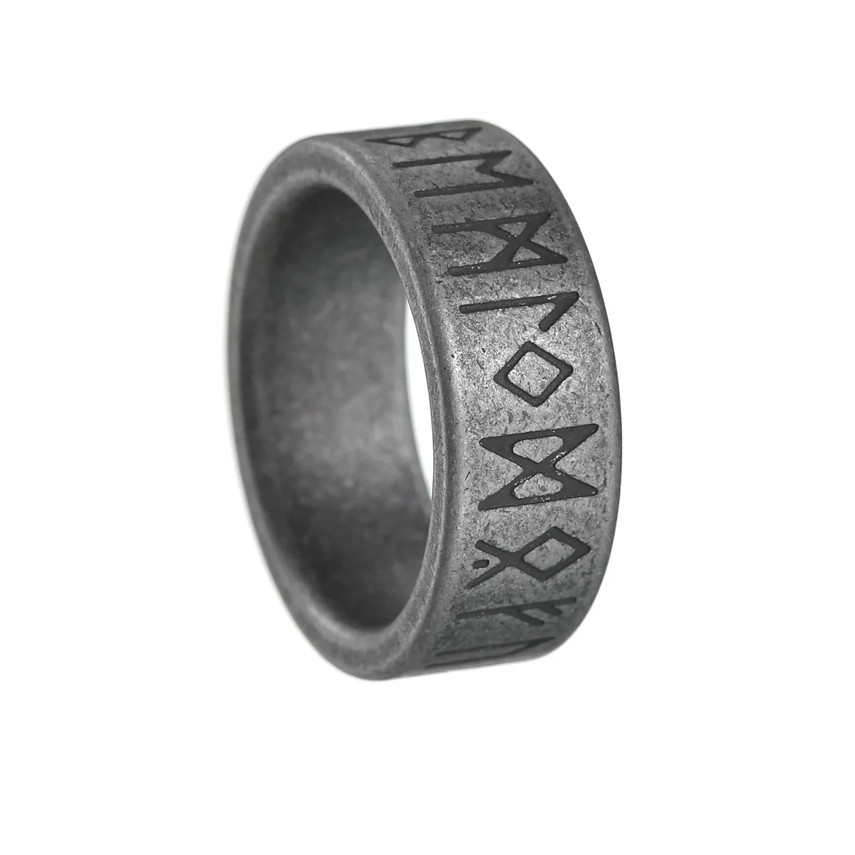Jewelry Titanium Steel Nordic Viking Ring With Geometric Pattern Old Style Unisex - Image 5