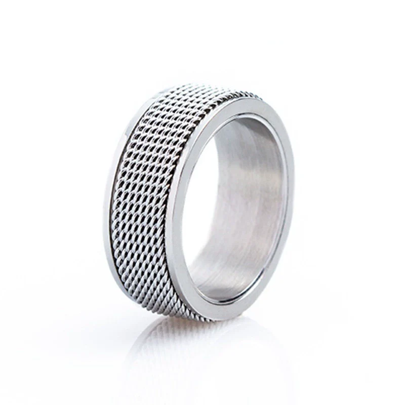 Jewelry Titanium Steel Rotatable Ring Geometric Electroplating Unisex - Image 5