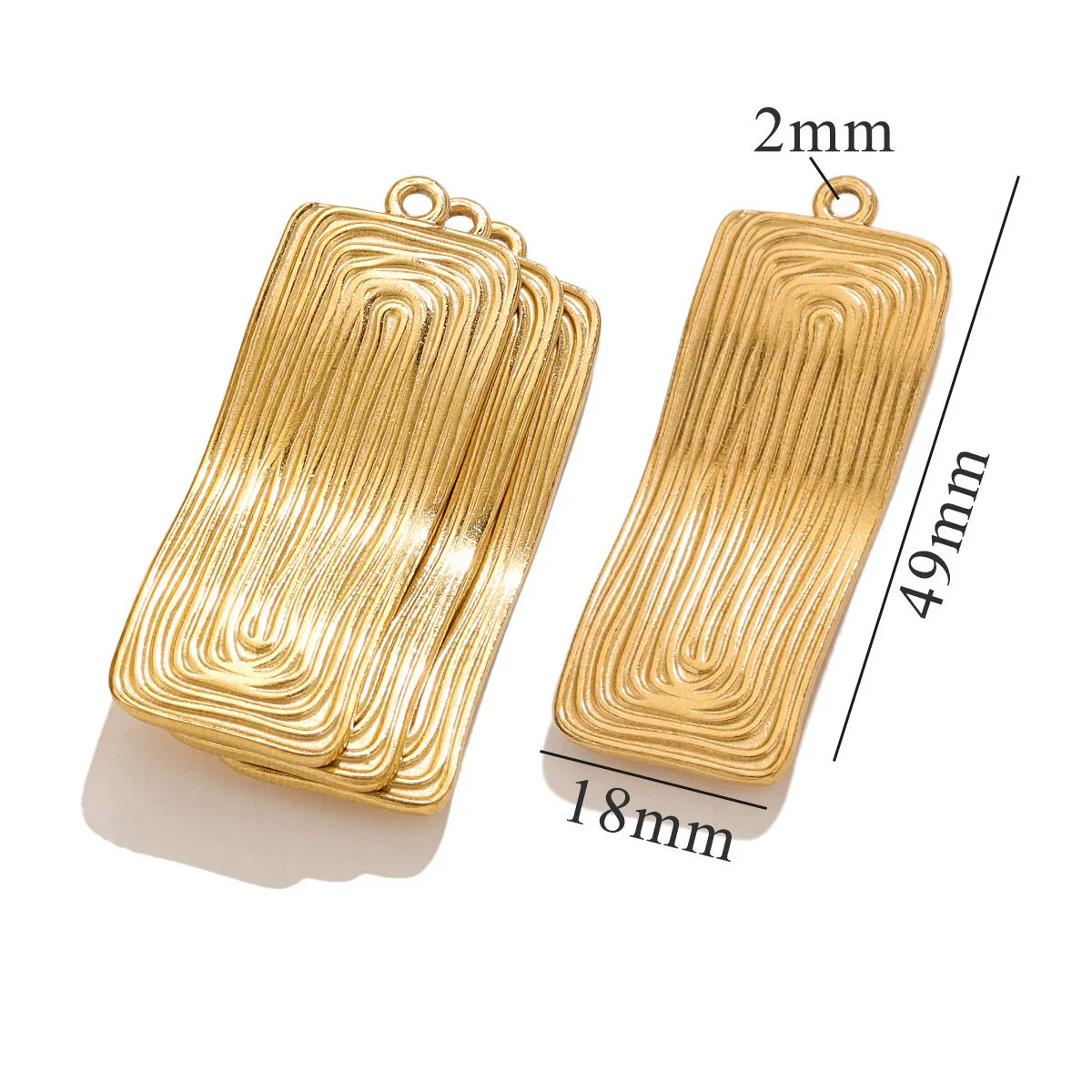 Jewelry Titanium Steel Stainless Steel Geometric Fan Shaped Hammer Pattern Electroplated Pendant Earrings Necklace For Women - Image 11
