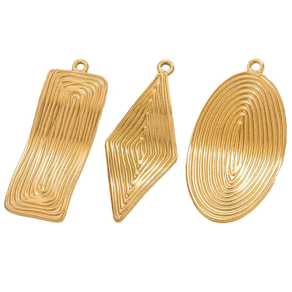 Jewelry Titanium Steel Stainless Steel Geometric Fan Shaped Hammer Pattern Electroplated Pendant Earrings Necklace For Women - Image 5
