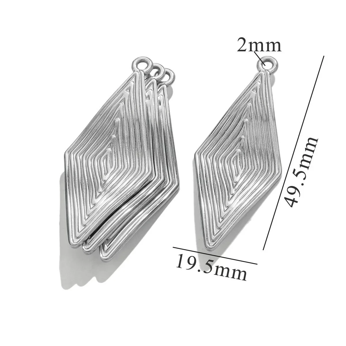 Jewelry Titanium Steel Stainless Steel Geometric Fan Shaped Hammer Pattern Electroplated Pendant Earrings Necklace For Women - Image 7