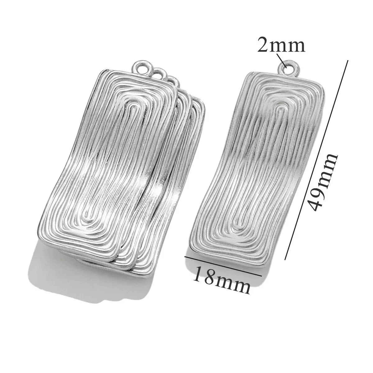 Jewelry Titanium Steel Stainless Steel Geometric Fan Shaped Hammer Pattern Electroplated Pendant Earrings Necklace For Women - Image 8