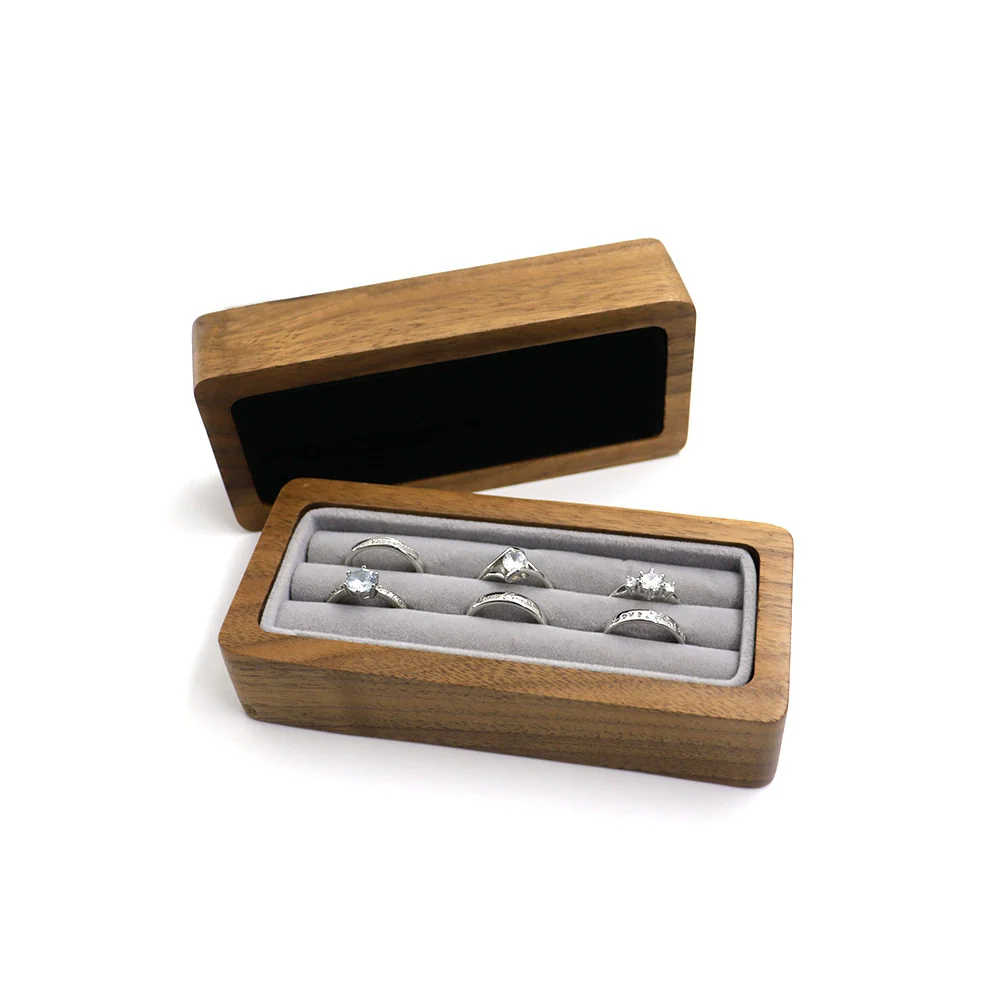Jewelry Tray Storage Box Wooden Black Walnut For Ring Necklace Pendant Earrings - Image 4