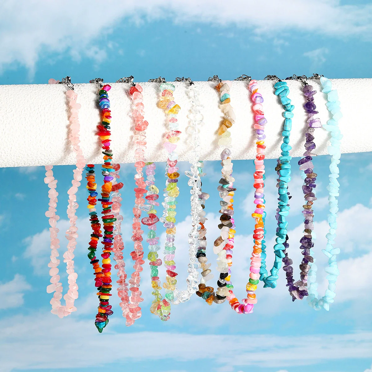Jewelry Turquoise Geometric Bohemian Style Electroplated Women's Natural Stone Necklace