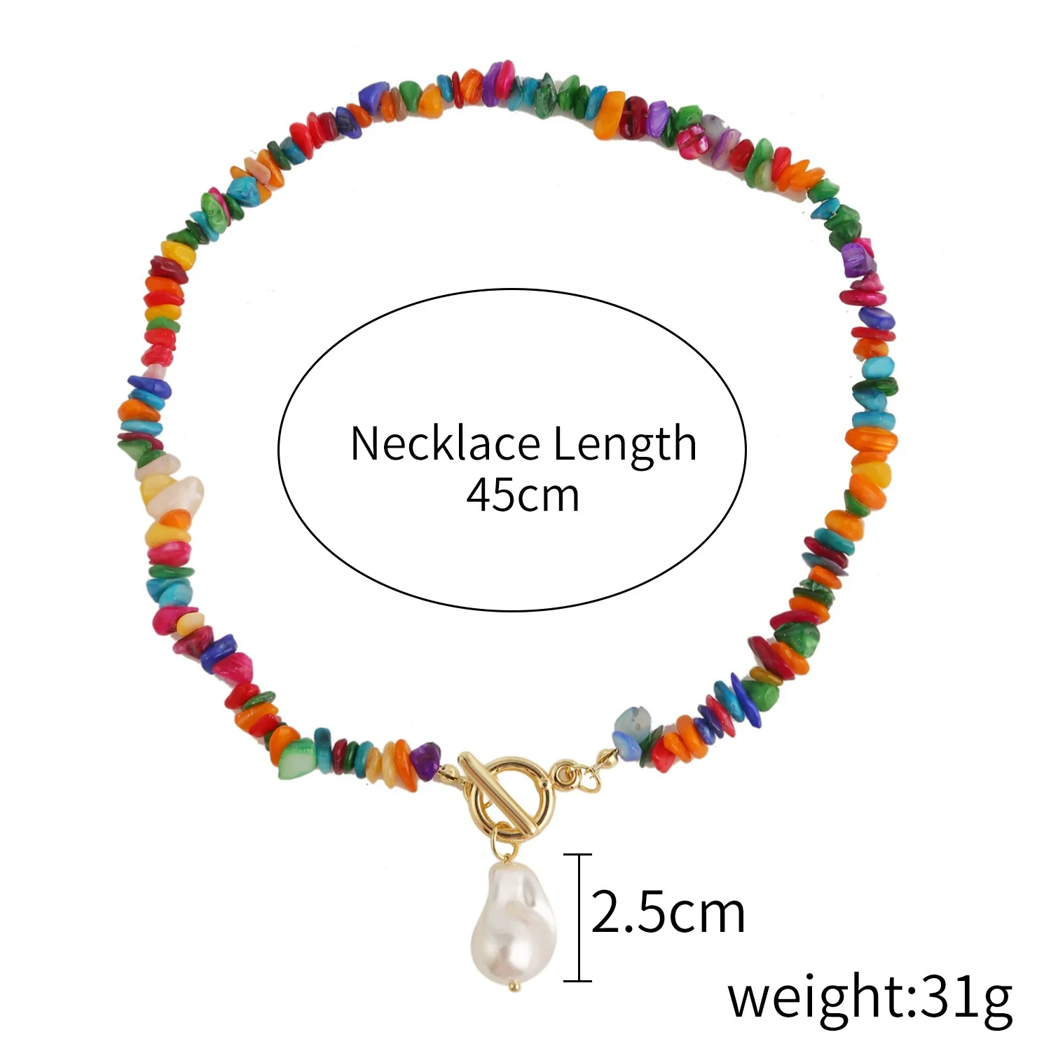Jewelry Turquoise Geometric Bohemian Style Electroplated Women's Natural Stone Necklace - Image 16