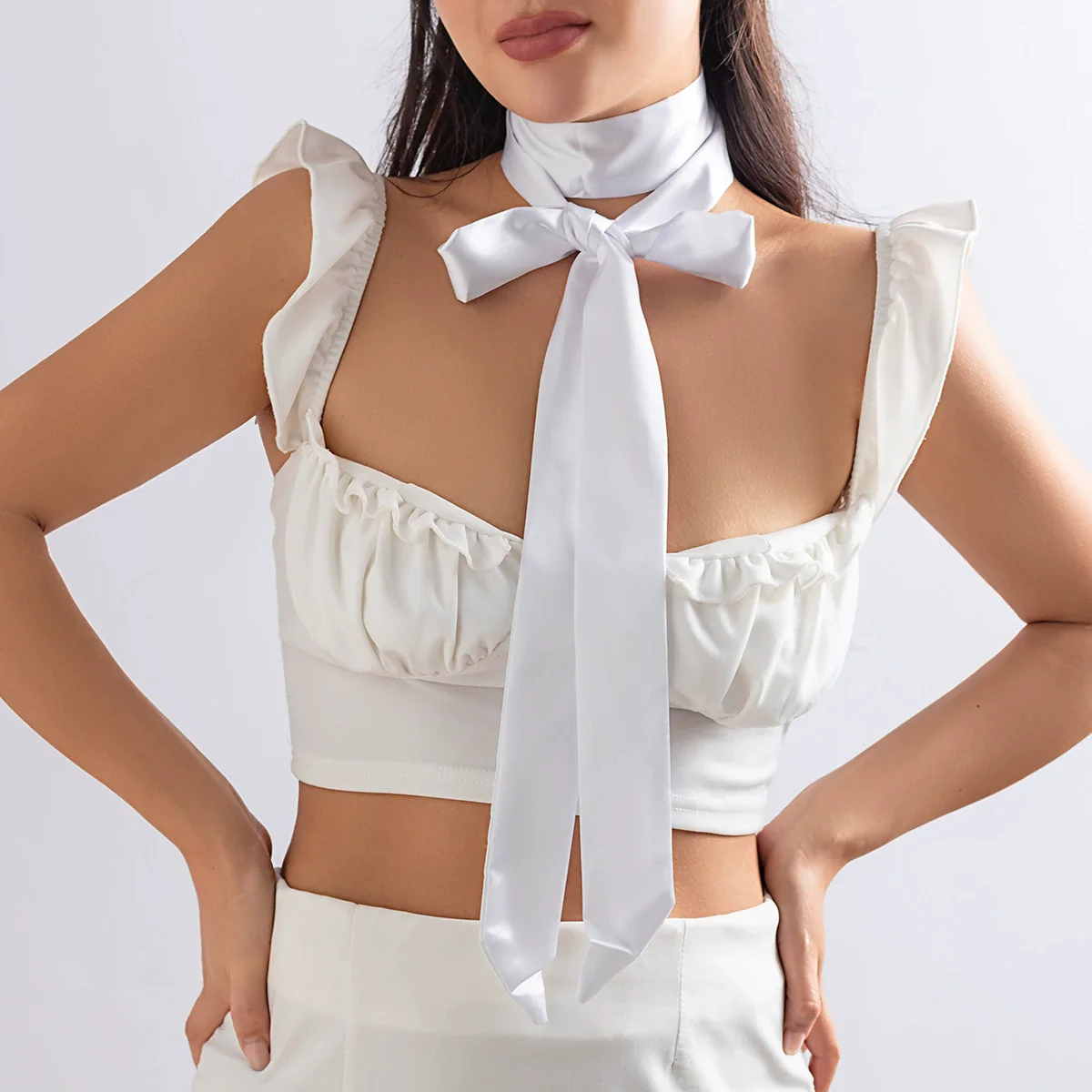 Jewelry Vintage Collar Rose Camellia Chocker Tassel Satin Flower Handmade Cloth Necklace For Women - Image 5