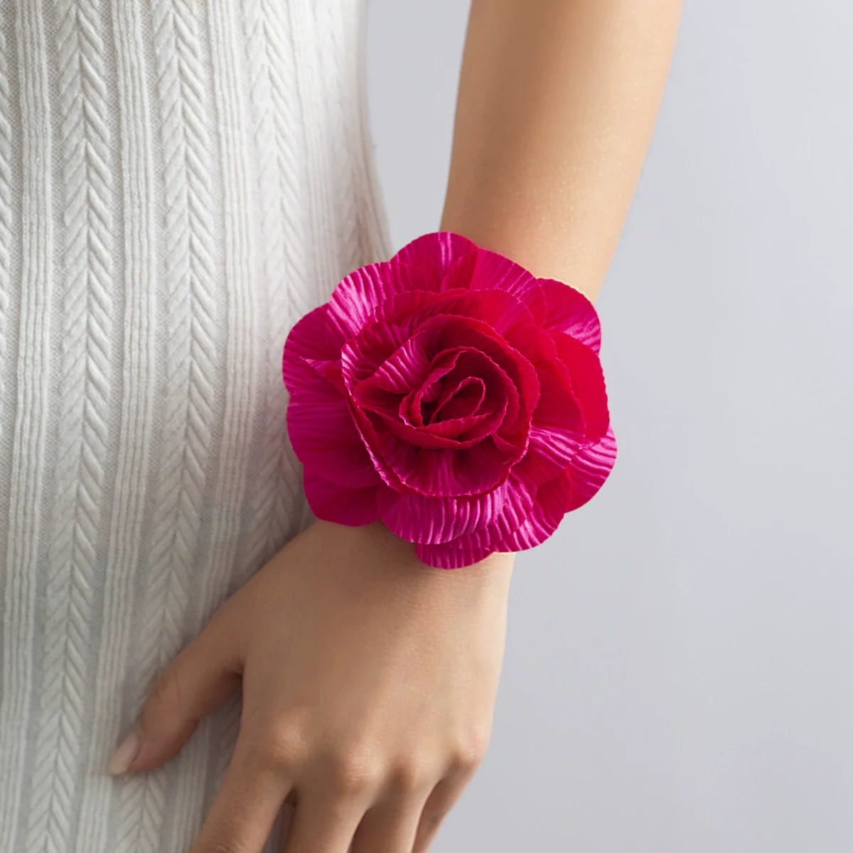 Jewelry Vintage Collar Rose Camellia Chocker Tassel Satin Flower Handmade Cloth Necklace For Women - Image 8