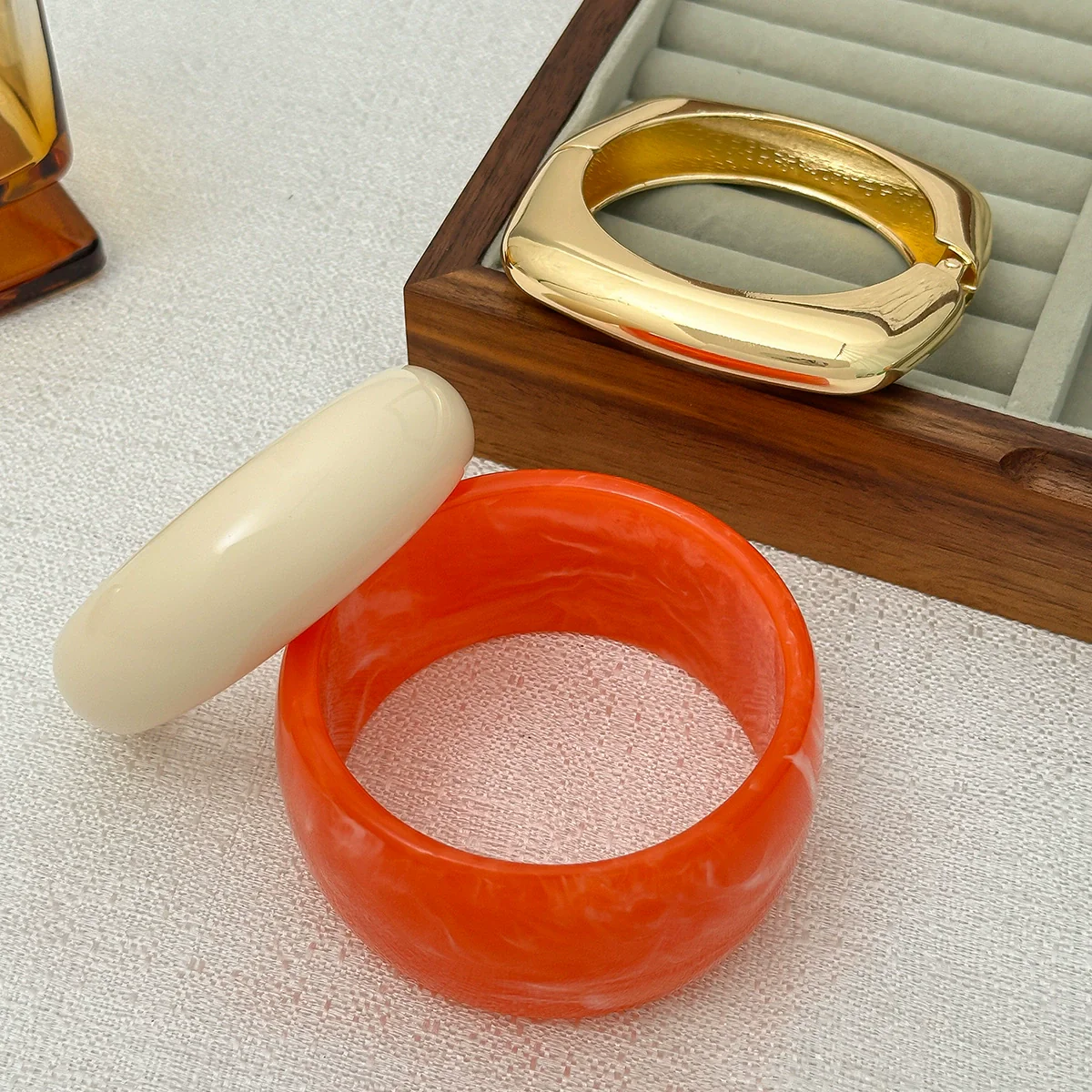 Jewelry Vintage Geometric Resin Handmade Wide Bracelets - Image 4