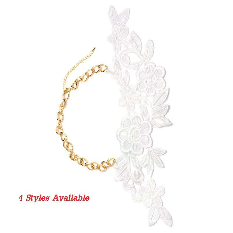 Jewelry Women's Clavicle Chain Alloy Bone Chain With Flower Pattern Electroplated - Image 4