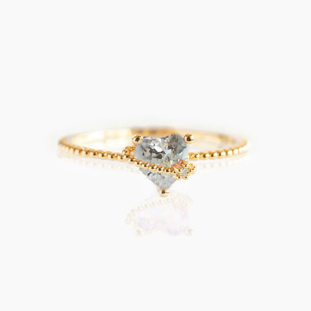 Jewelry Women's Colorful Zircon Ring With Bear Heart Flower Butterfly Fruit Pattern Environmental Protection Copper Real Gold Plated Electroplating - Image 10
