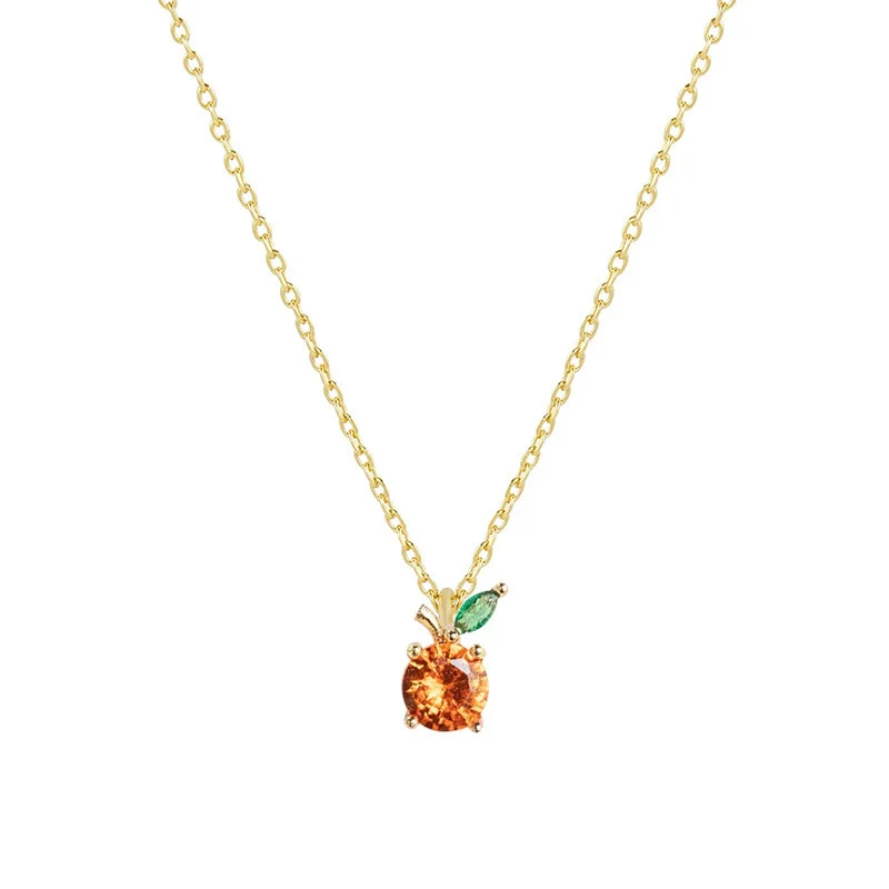 Jewelry Women's Copper Rhinestone Fruitshaped Pendant Clavicle Necklace With Zircon - Image 12
