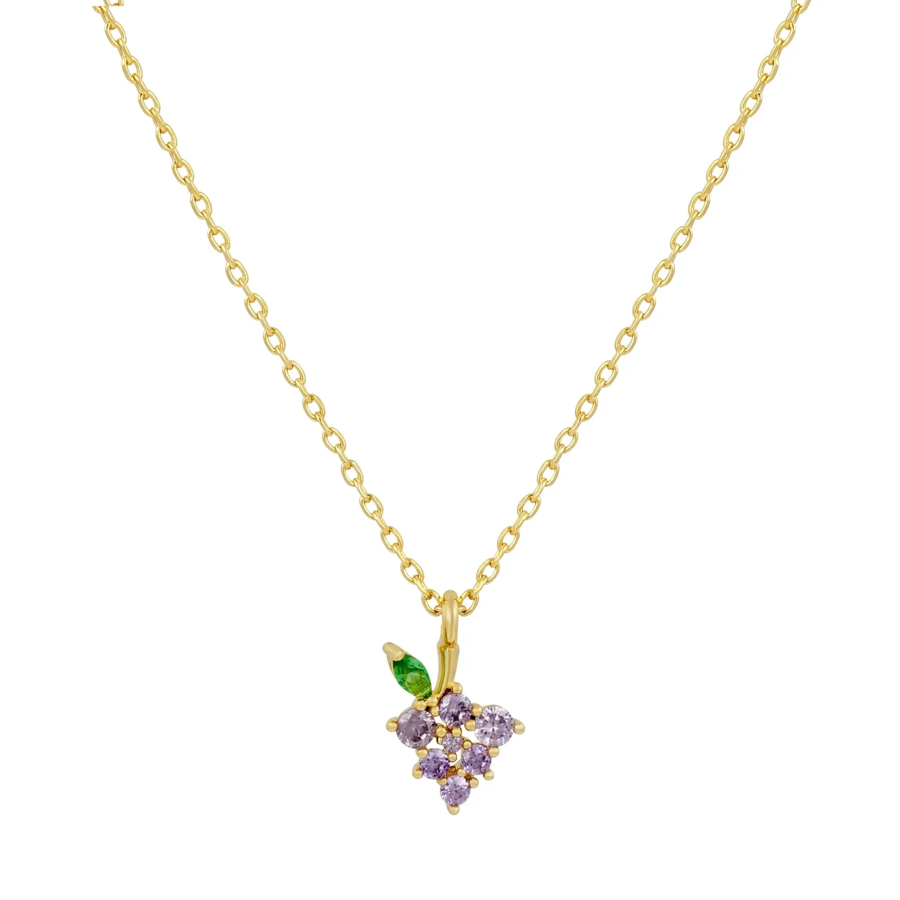 Jewelry Women's Copper Rhinestone Fruitshaped Pendant Clavicle Necklace With Zircon - Image 14