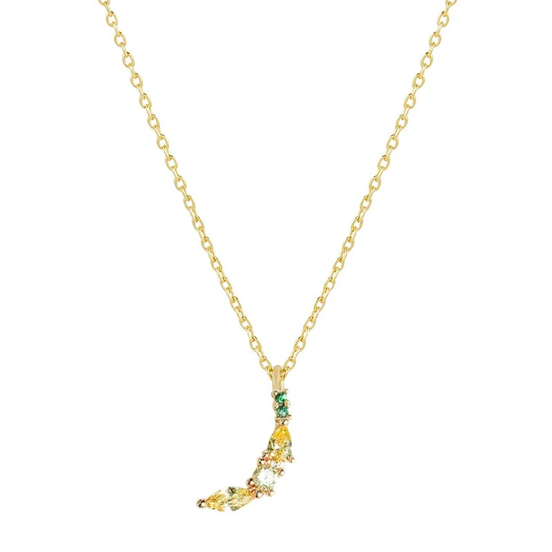 Jewelry Women's Copper Rhinestone Fruitshaped Pendant Clavicle Necklace With Zircon - Image 8