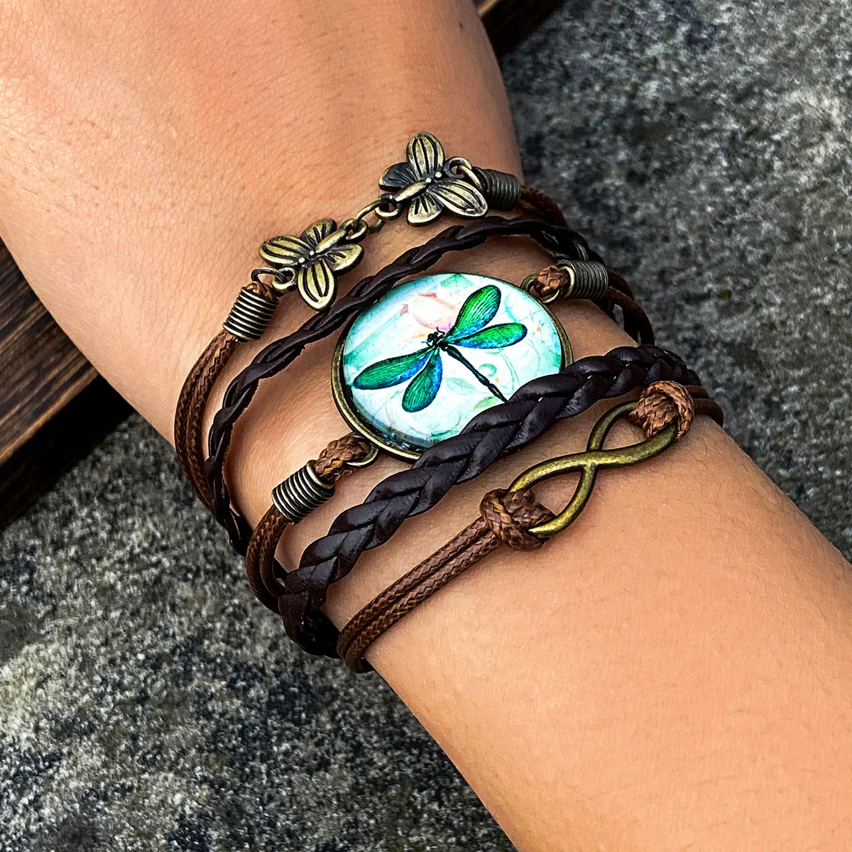 Jewelry Zinc Alloy Handmade Animals Zodiac Plant Flowers Handwoven Bracelet - Image 7