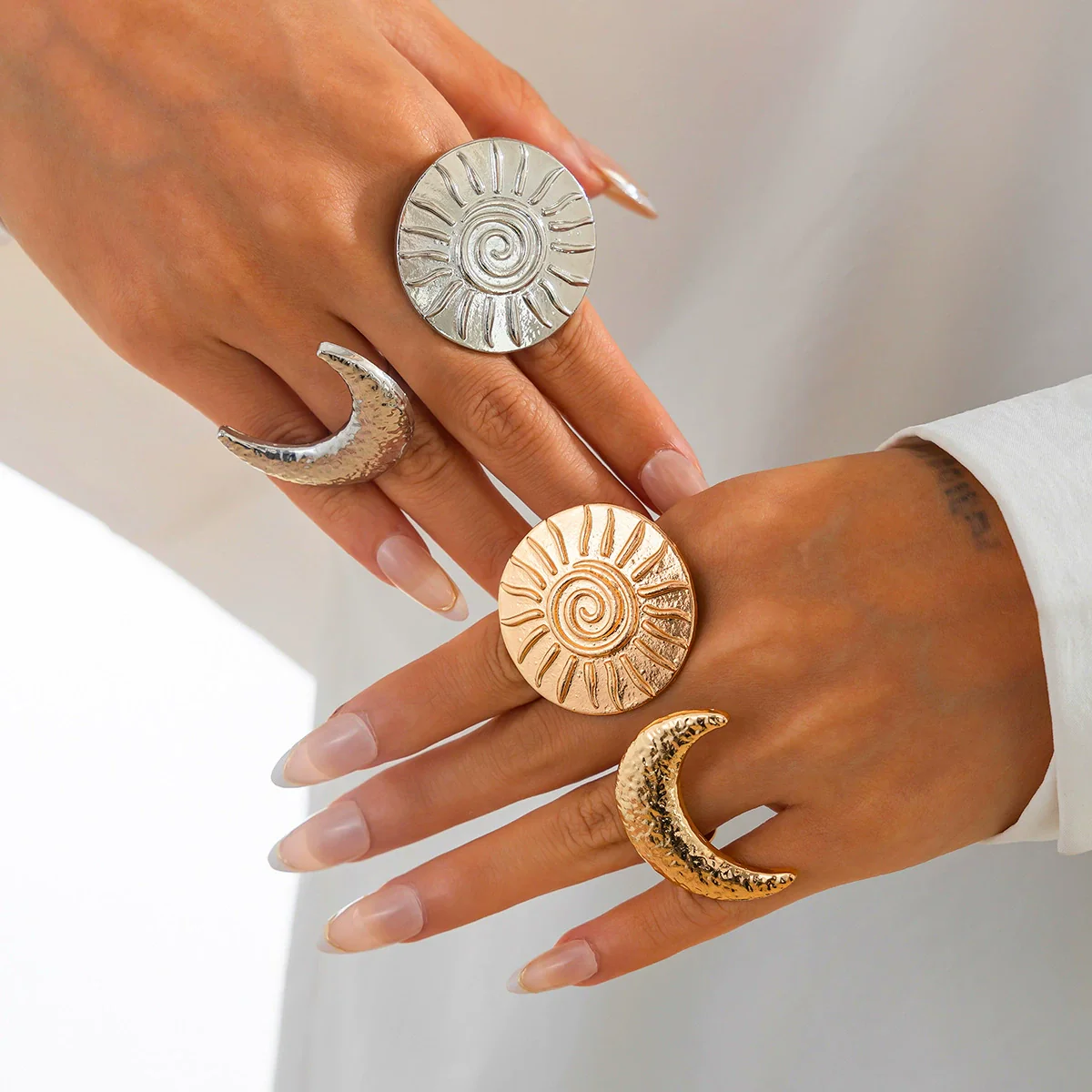 Jewelry Zinc Alloy Star Shape Ins Style Electroplated Ring - Image 3