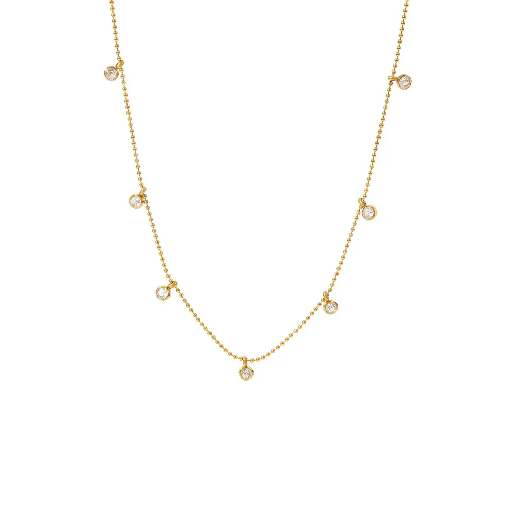 Jewelry Zircon Pendant Necklace And Bracelet Geometric Design Electroplated - Image 5