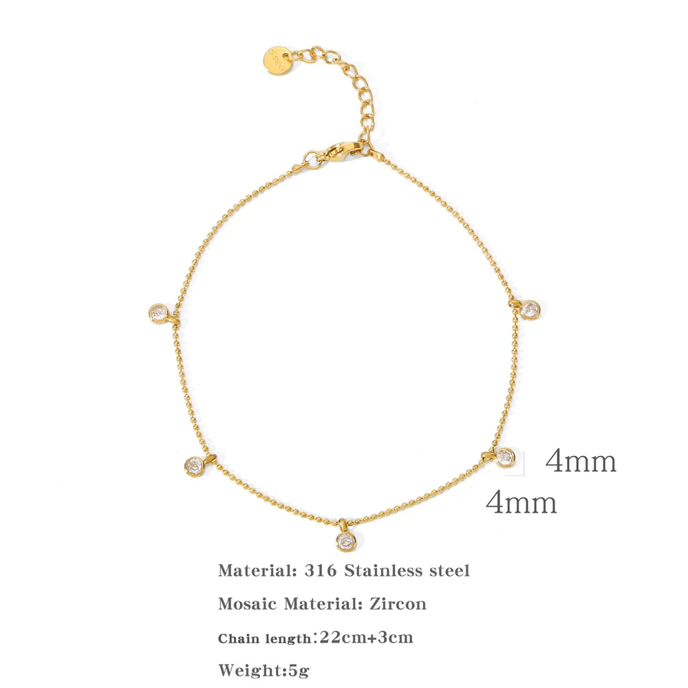 Jewelry Zircon Pendant Necklace And Bracelet Geometric Design Electroplated - Image 7