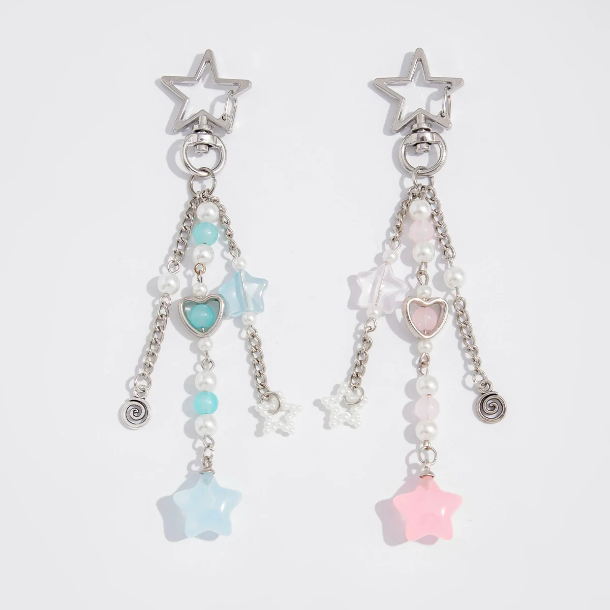 Key Pendant Alloy Acrylic Imitation Pearl Fruit Pattern Semimanual Strawberry Bow Fivepointed Star Design - Image 6