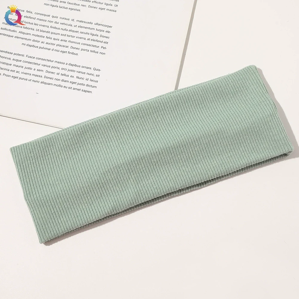 Knitted Hair Band Thread Cotton Sweatabsorbent Breathable Mixed Color Plaid Women's Yoga Headband - Image 4
