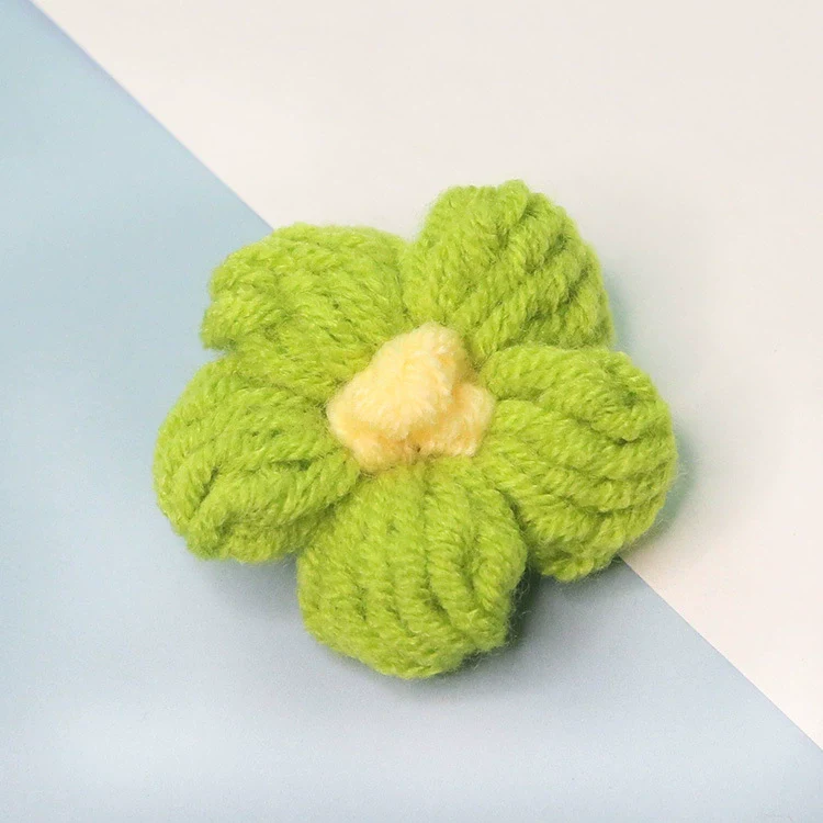 Knitting Cotton And Linen Wool Puff Flower Brooch Couple Style For Sweater Bag Accessories - Image 11