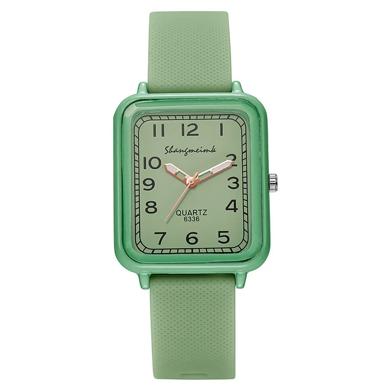 Ladies Alloy And Silicone Rectangle Shell Digital Quartz Watch Leisure Style - Image 12