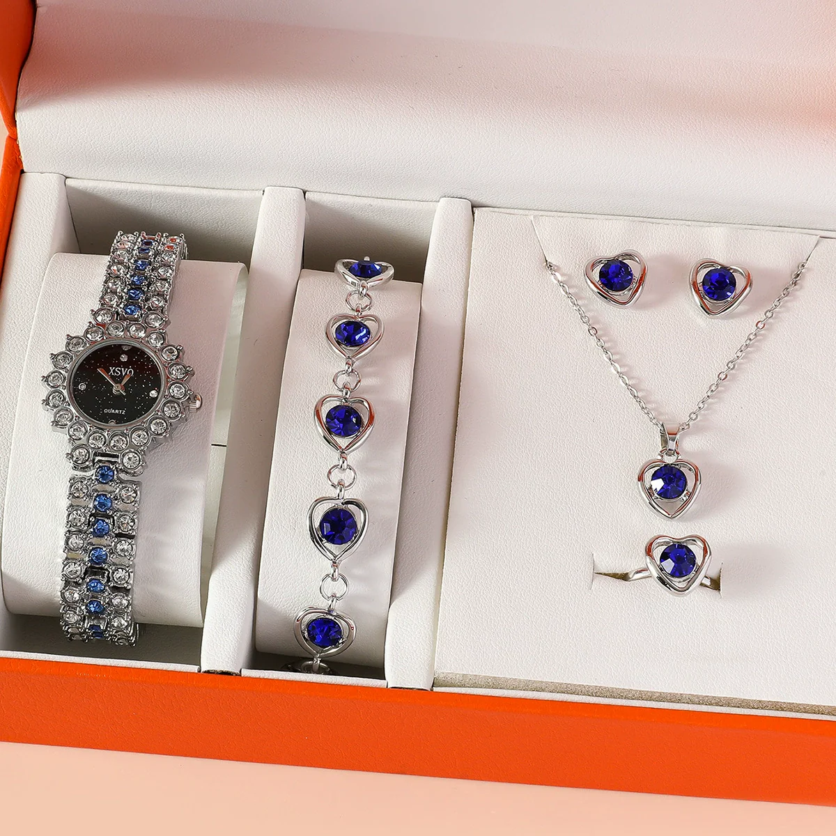 Ladies Alloy And Stainless Steel Leisure Round Dial Quartz Watch And Jewelry Set - Image 5