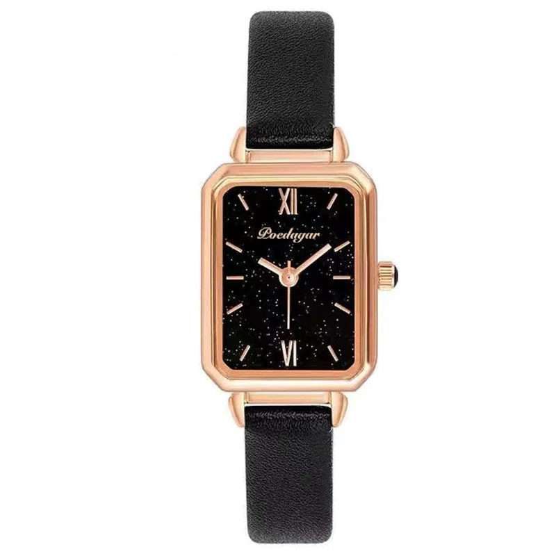 Ladies Alloy And Stainless Steel Square Quartz Watch With Mineral Strengthened Glass Mirror And Onion Crown - Image 10