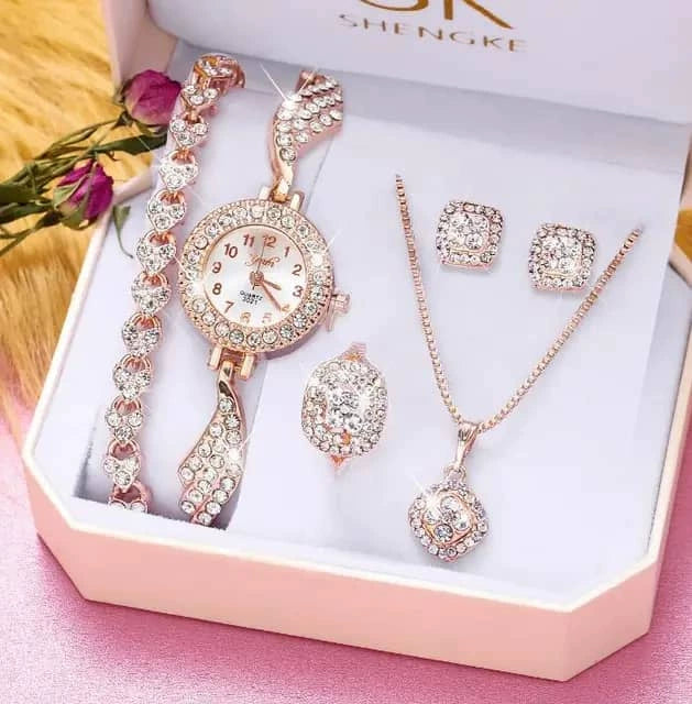 Ladies Alloy Case Imitation Leather Strap Round Dial Diamond Watch - Image 10