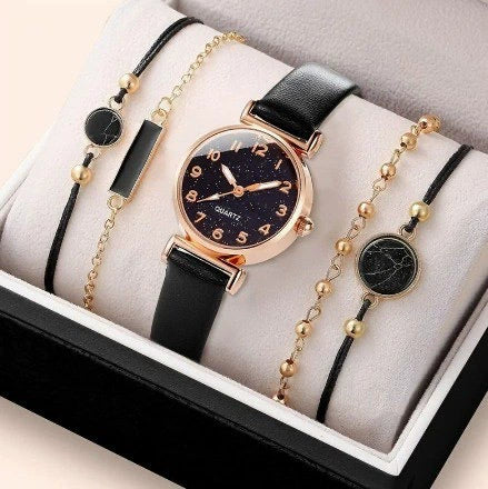 Ladies Alloy Case Imitation Leather Strap Round Dial Diamond Watch - Image 16
