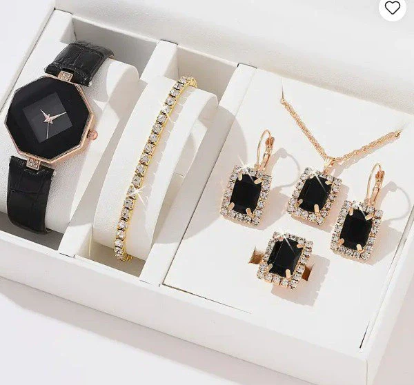 Ladies Alloy Case Imitation Leather Strap Round Dial Diamond Watch - Image 9