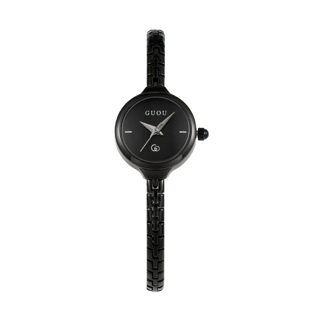 Ladies Alloy Casual Round Dial Wrist Watch With Stainless Steel Buckle And Mineral Reinforced Glass Mirror - Image 6
