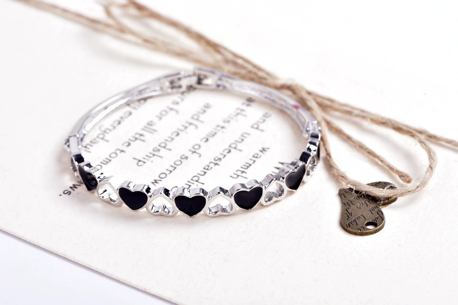 Ladies Alloy Heart Shape Inlaid Crystal Jewelry Bracelet - Image 11