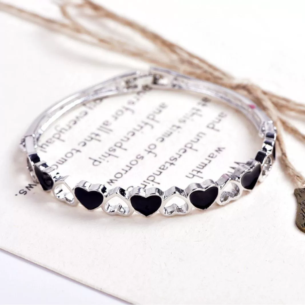 Ladies Alloy Heart Shape Inlaid Crystal Jewelry Bracelet - Image 3