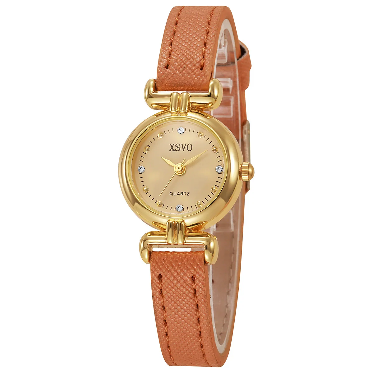 Ladies Alloy Imitation Leather Quartz Watch With Round Dial And Pin Buckle - Image 6