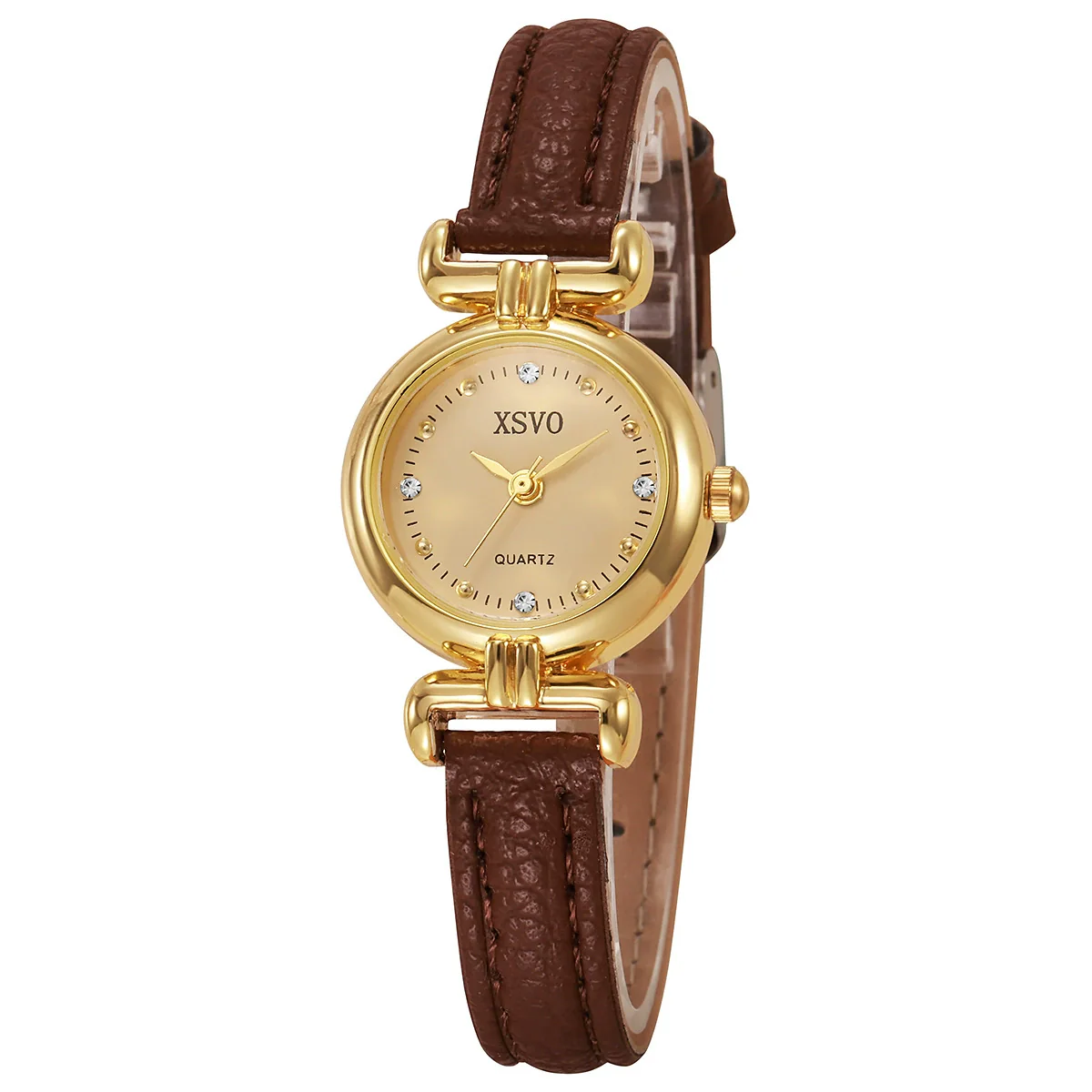 Ladies Alloy Imitation Leather Quartz Watch With Round Dial And Pin Buckle - Image 7
