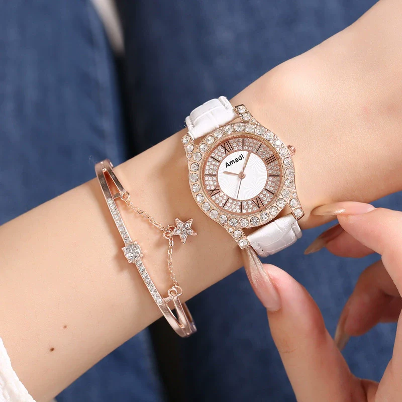 Ladies Alloy Imitation Leather Strap Round Dial Quartz Watch With Roman Face And Simple Fashion Style - Image 14
