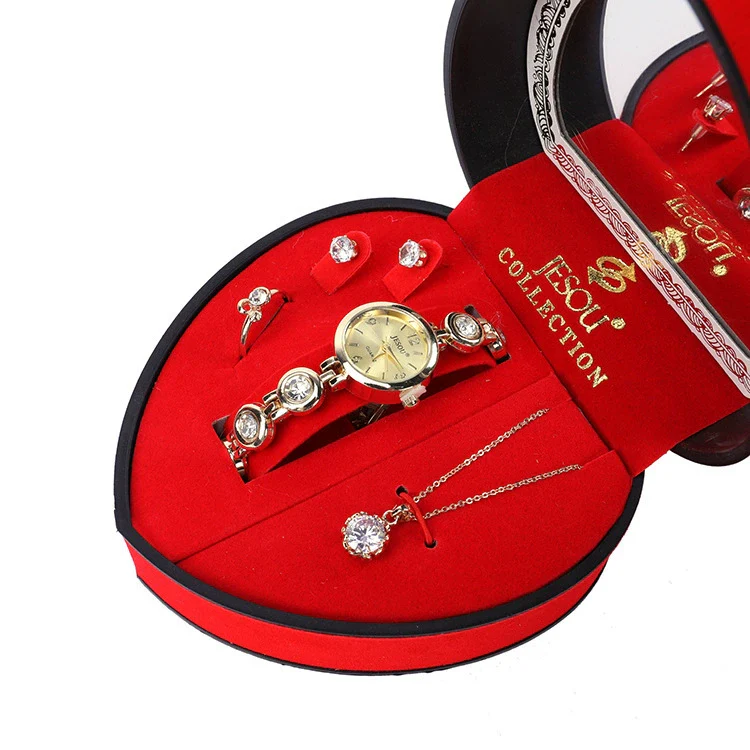 Ladies Alloy Quartz Watch Jewelry Set With Round Dial And Business Style - Image 2