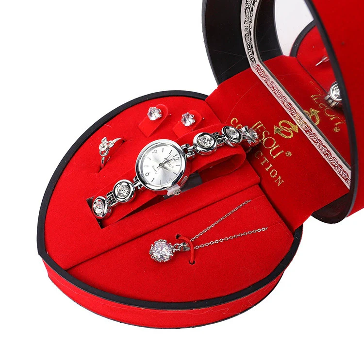 Ladies Alloy Quartz Watch Jewelry Set With Round Dial And Business Style - Image 3