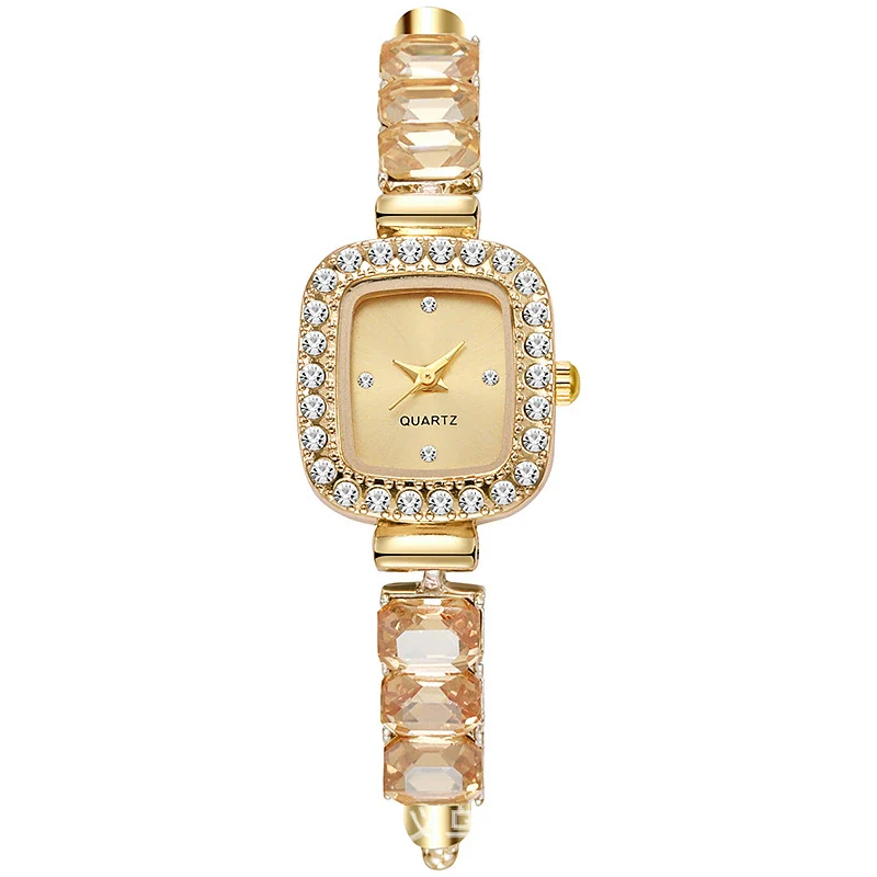 Ladies Alloy Square Fashion Pullout Bracelet Watch With Diamond Encrustment - Image 4