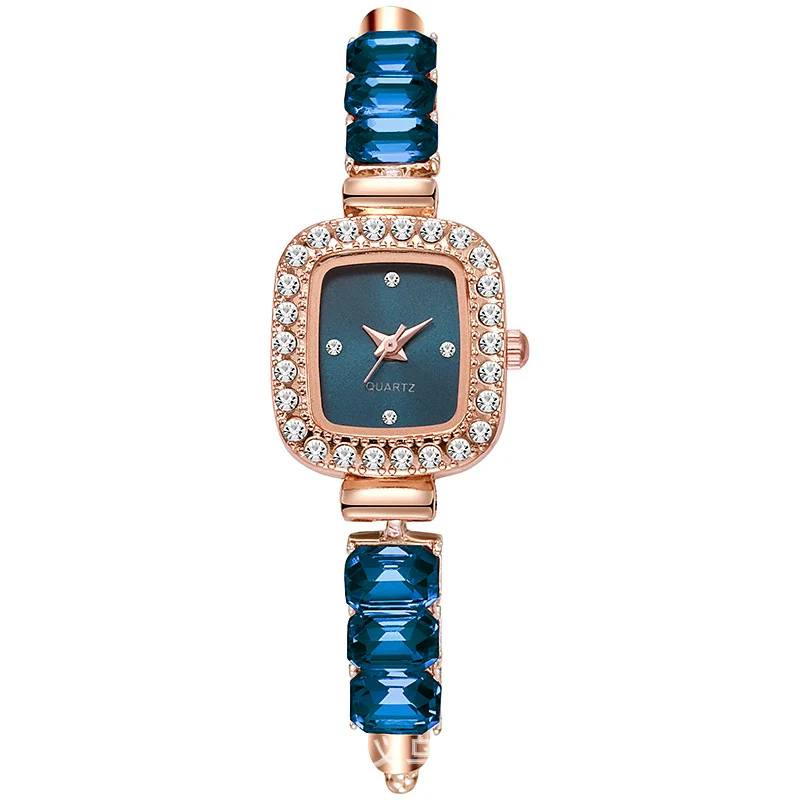 Ladies Alloy Square Fashion Pullout Bracelet Watch With Diamond Encrustment - Image 7