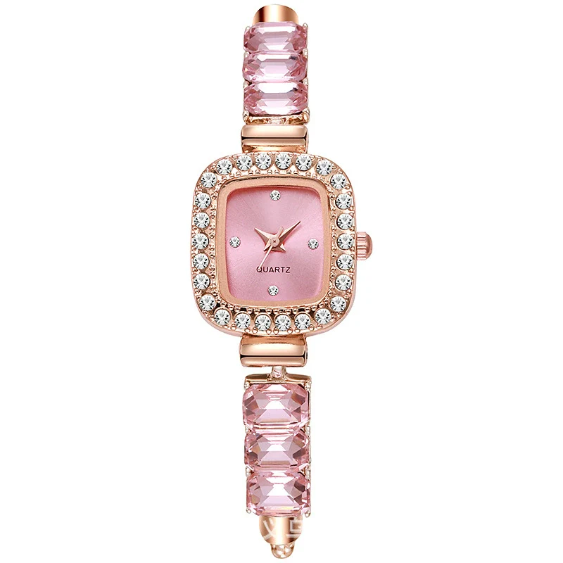 Ladies Alloy Square Fashion Pullout Bracelet Watch With Diamond Encrustment - Image 8