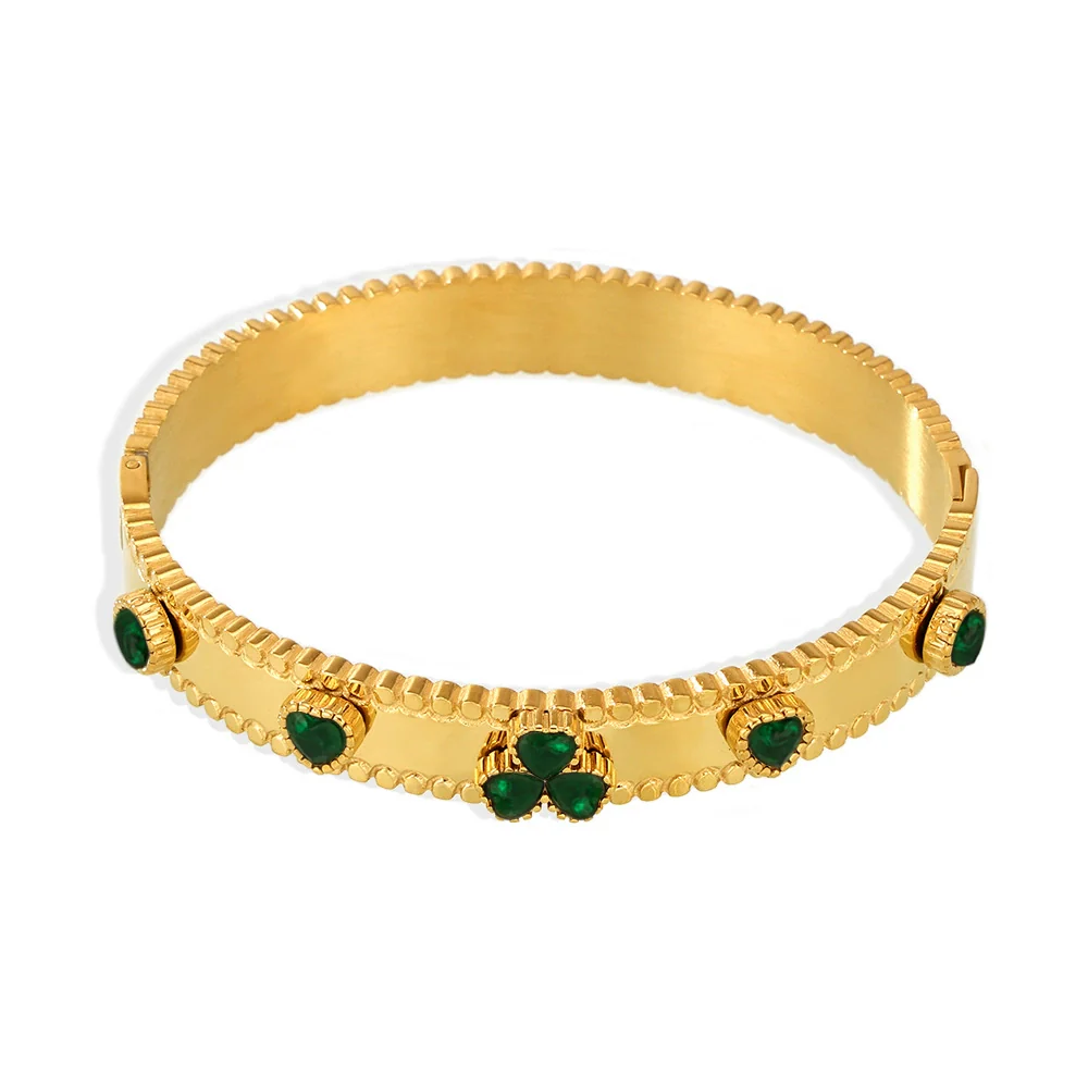 Ladies Bracelet Stainless Steel Zircon Glass Minimalist Geometric Electroplated - Image 5