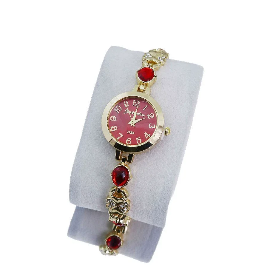 Ladies Bracelet Watch Casual Style Round Dial Stainless Steel Buckle Alloy Case Mineral Mirror - Image 5