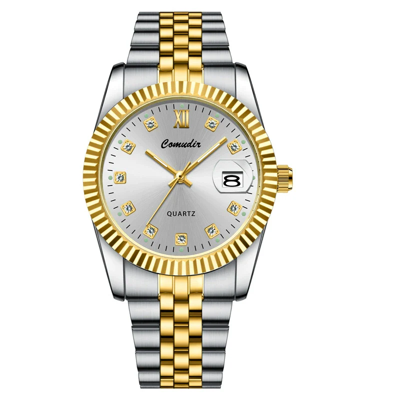 Ladies Business Style Alloy And Stainless Steel Waterproof Quartz Watch With Round Dial - Image 7