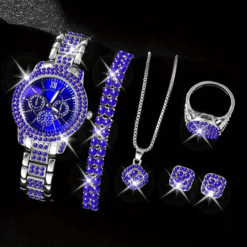 Ladies Casual Alloy Bracelet Watch Set With Round Dial - Image 6