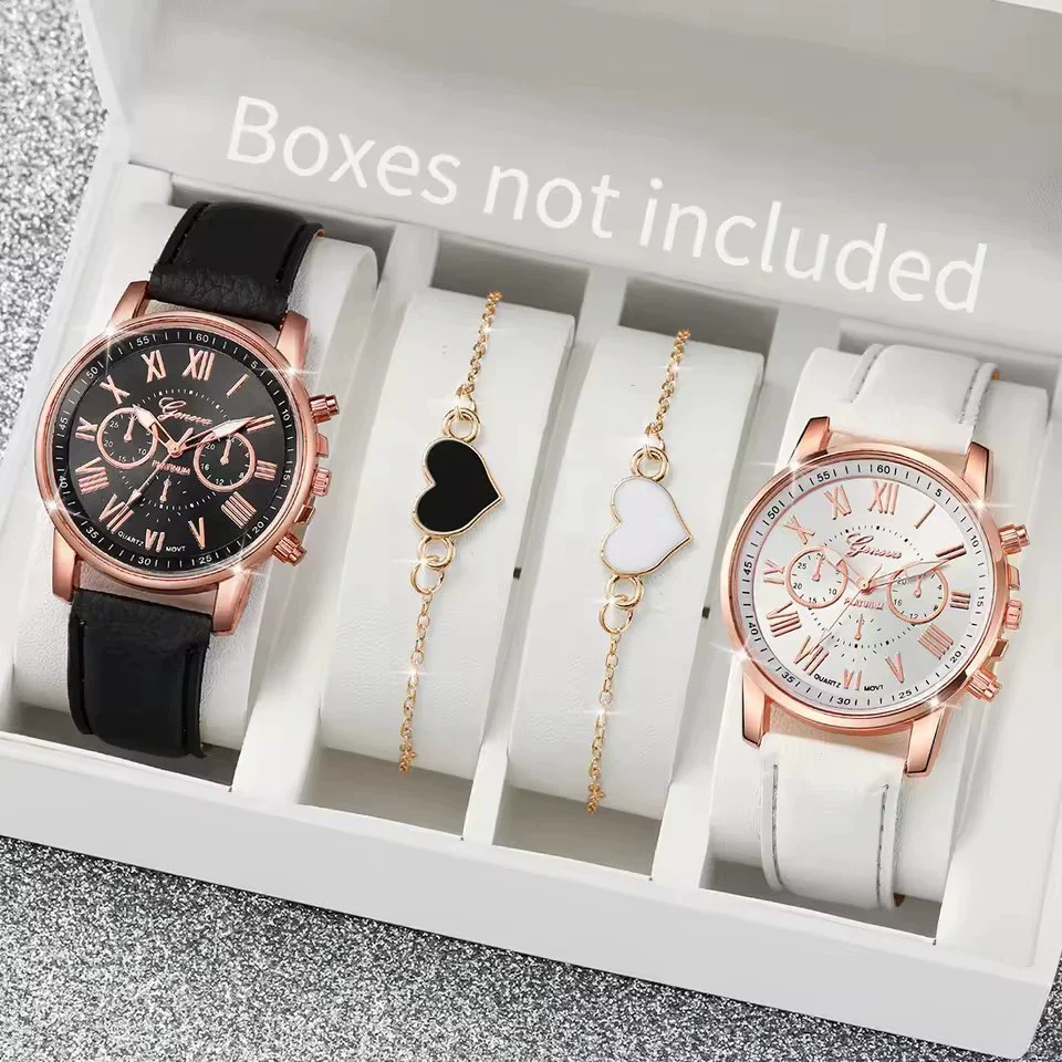 Ladies Casual Alloy Case Imitation Leather Strap Stainless Steel Buckle Round Dial Watch - Image 3