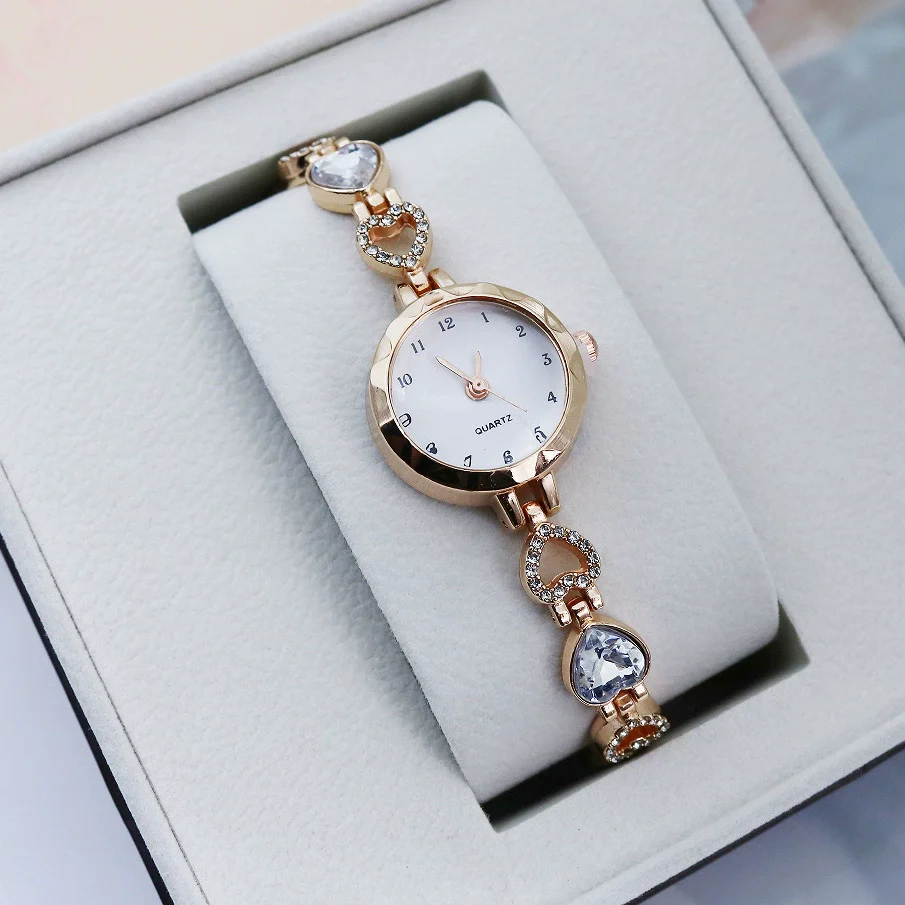 Ladies Casual Alloy Chain Watch With Round Dial And Stainless Steel Buckle
