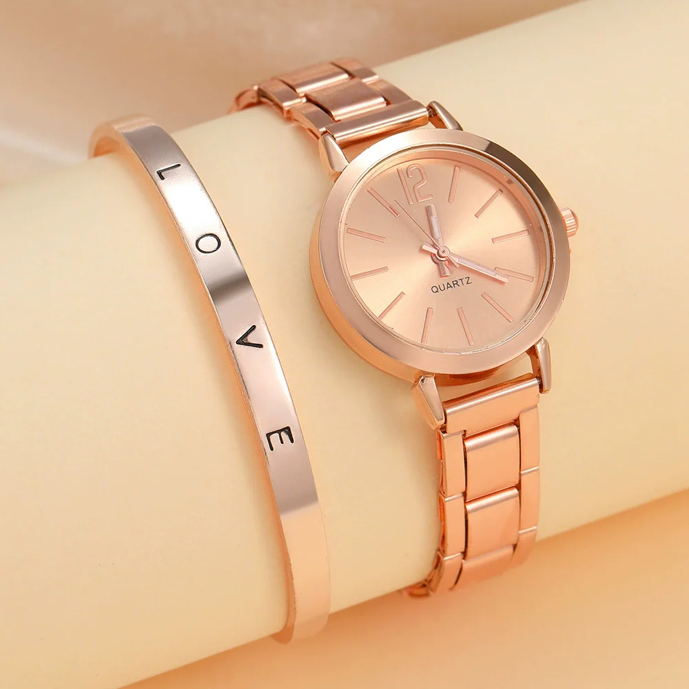 Ladies Casual Round Dial Quartz Watch With Alloy Case And Strap - Image 10