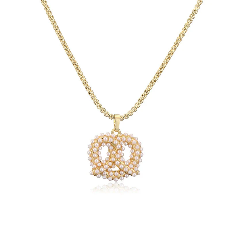 Ladies Elegant Copper Jewelry Inlaid With Pearls Featuring Cross Crown Roman Numerals Pattern For Earrings And Necklace - Image 12