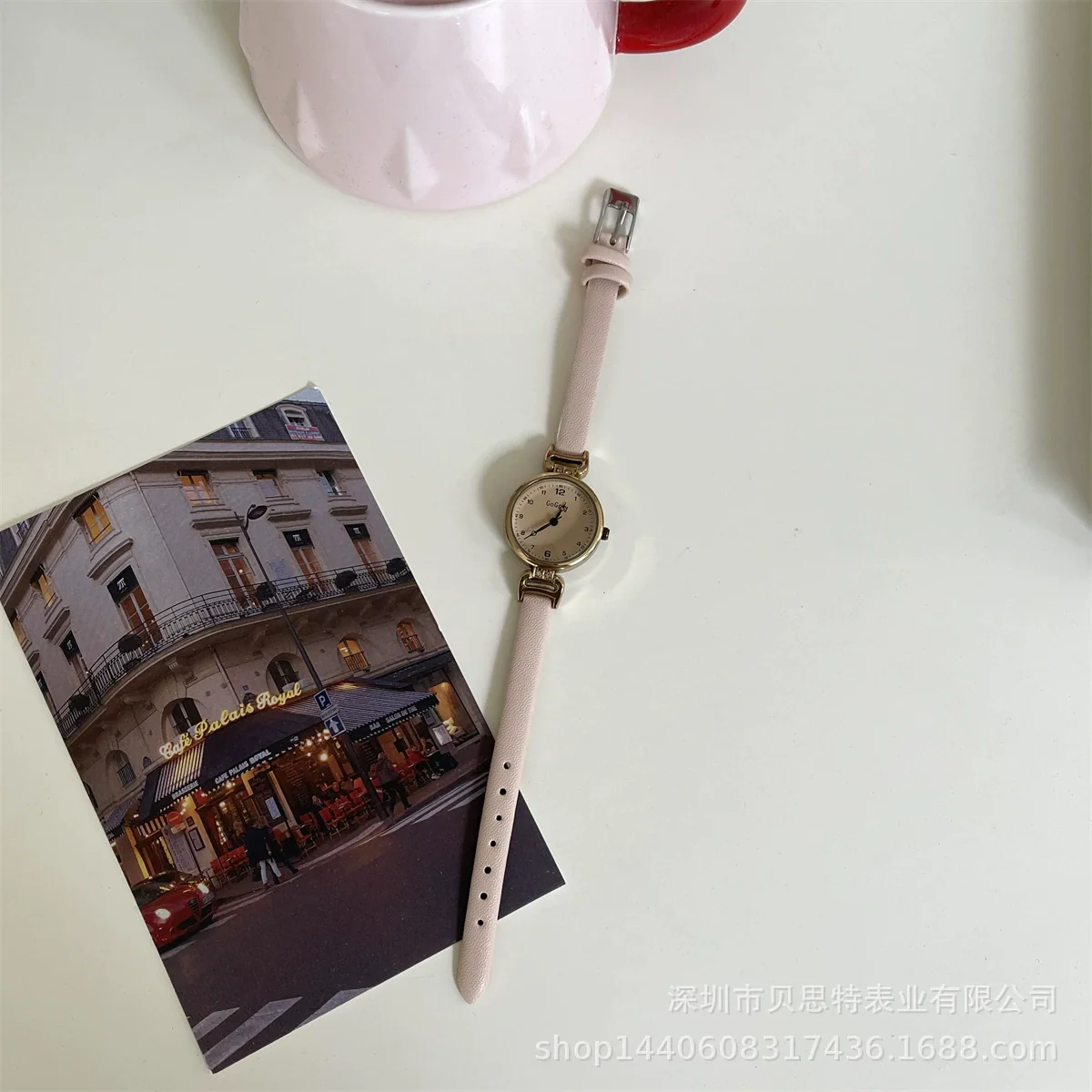 Ladies Fashion Digital Watch Belt Pu Strap Stainless Steel Buckle Alloy Case Round Dial Forest Style - Image 7